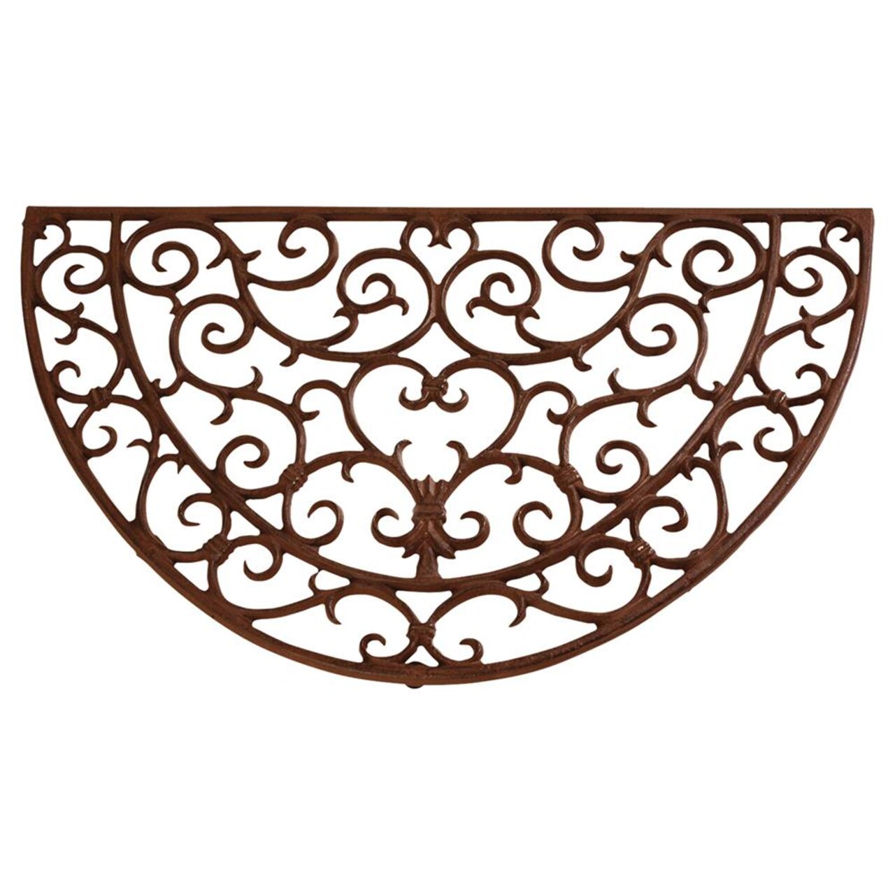 Esschert Design Classic Half Round Cast Iron Door Mat 27.2 in x 15.9 in Antique Brown